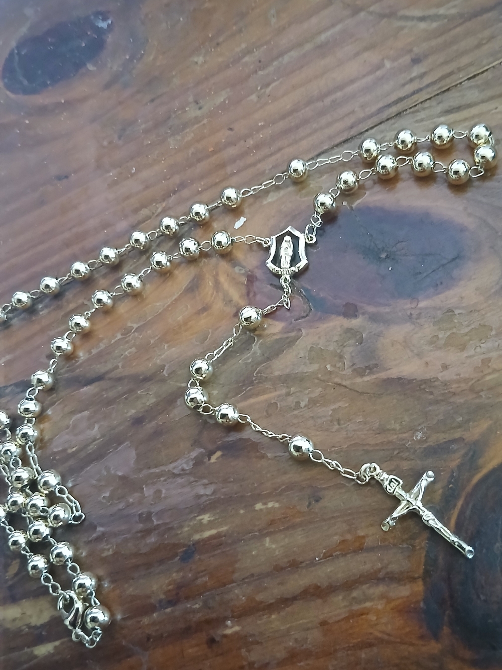 Gold Rosary Necklace with Crucifix